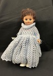 Baby doll with blue crochet dress by Indiana State University, University Archives