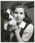 Girl with dog by Indiana State University, University Archives
