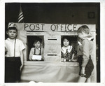 Pre-school aged children playing Post Office by Indiana State University, University Archives