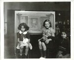 Three girls with bunny rabbits by Indiana State University, University Archives
