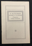 A Dictionary of the Chippewa Indian Language by Indiana State University
