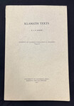 Klamath Texts by Indiana State University