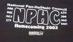 NPHC Homecoming t-shirt, 2002 by Indiana State University, Special Collections