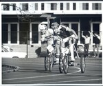 Homecoming Men's trike race by Indiana State University, University Archives