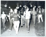 Homecoming torchlight parade by Indiana State University, University Archives