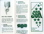 SGA pamphlet by Indiana State University, University Archives
